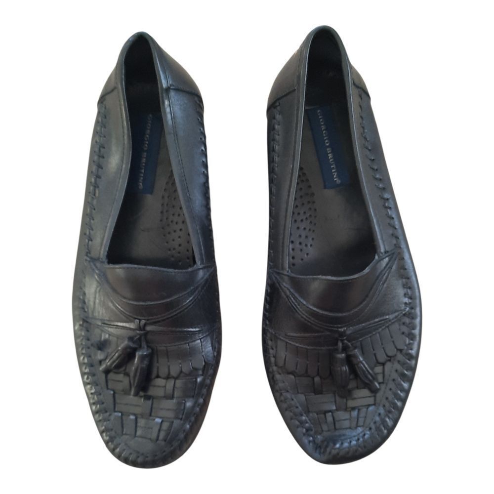 Giorgio Brutini Black Loafers with Tassels